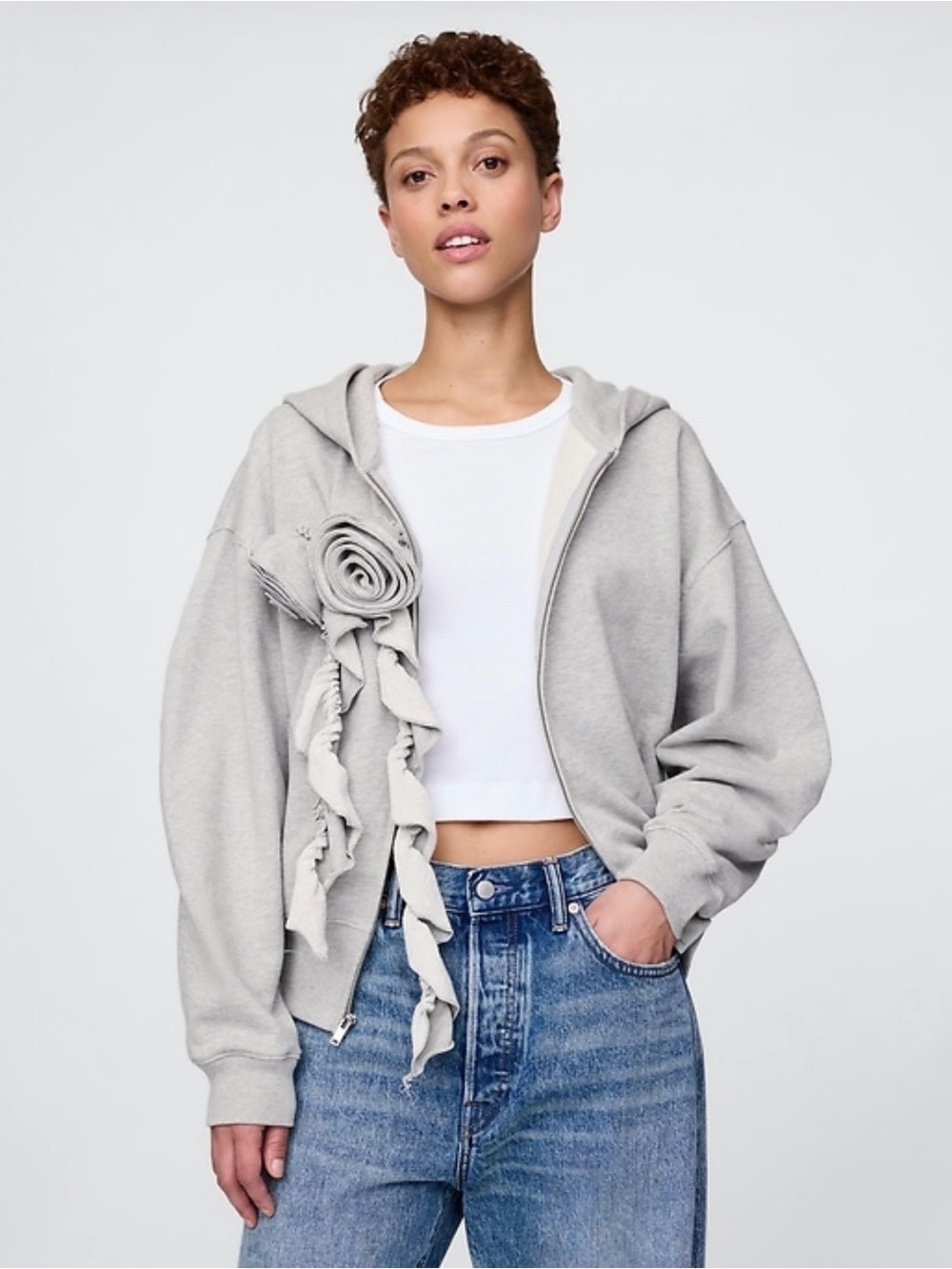 Gap x Harlem’s Fashion Row floral zip hoodie by Kaphill size XS   🛍️